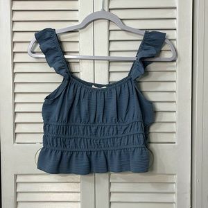 Urban Romantics - Blue Ruffle Top